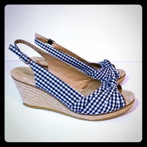 Lands End Espadrilles Parker Mid wedge Gingham